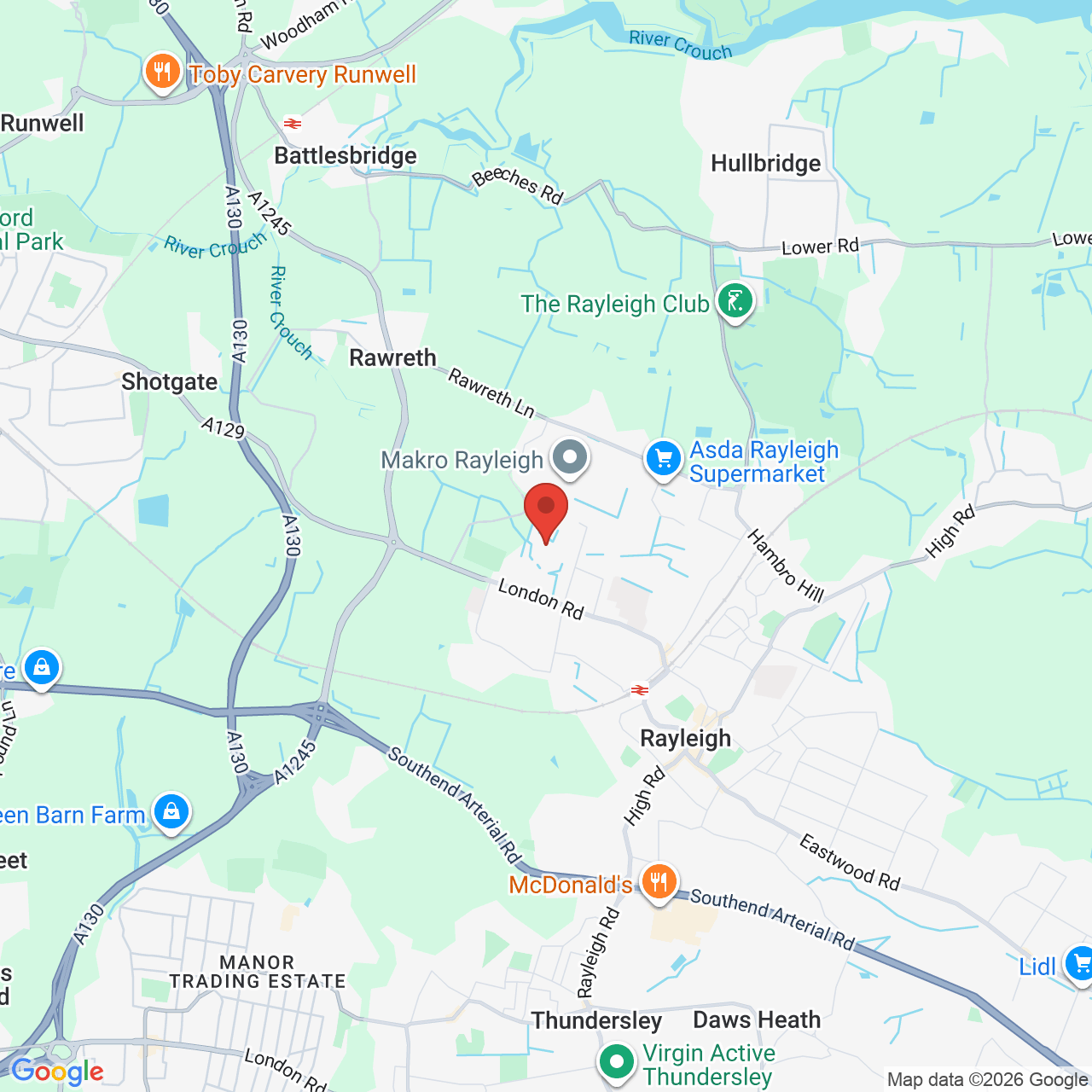 Map displaying job location