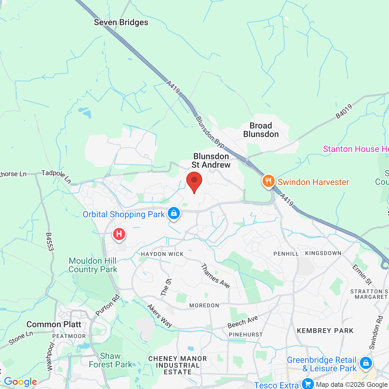 Map displaying job location