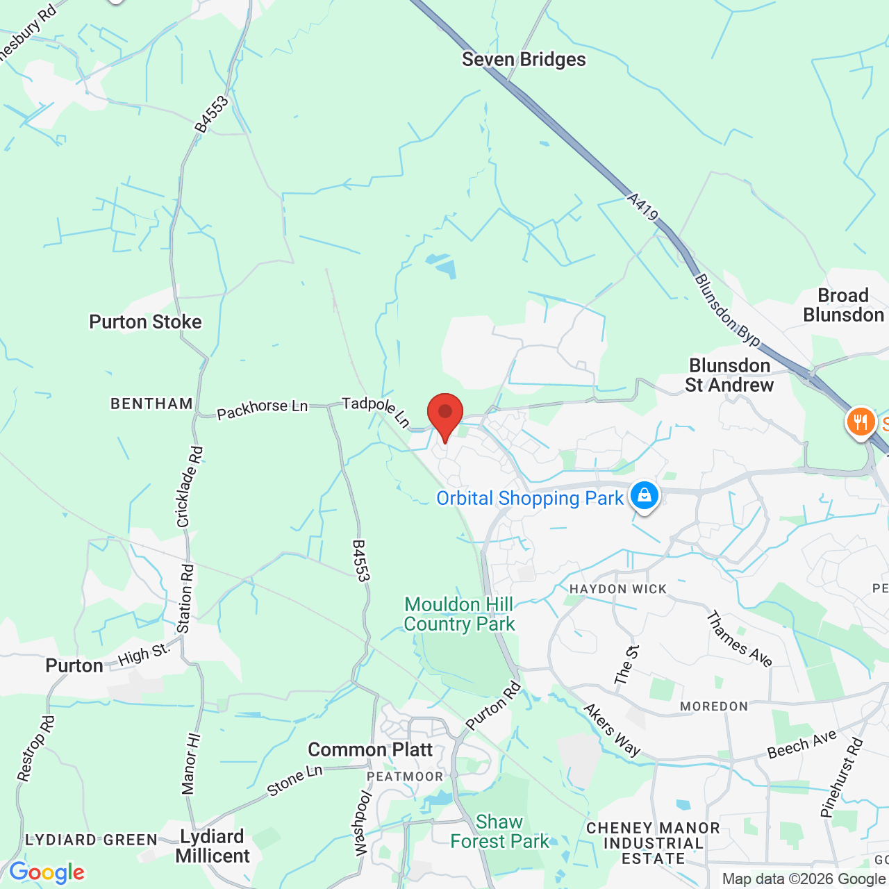 Map displaying job location