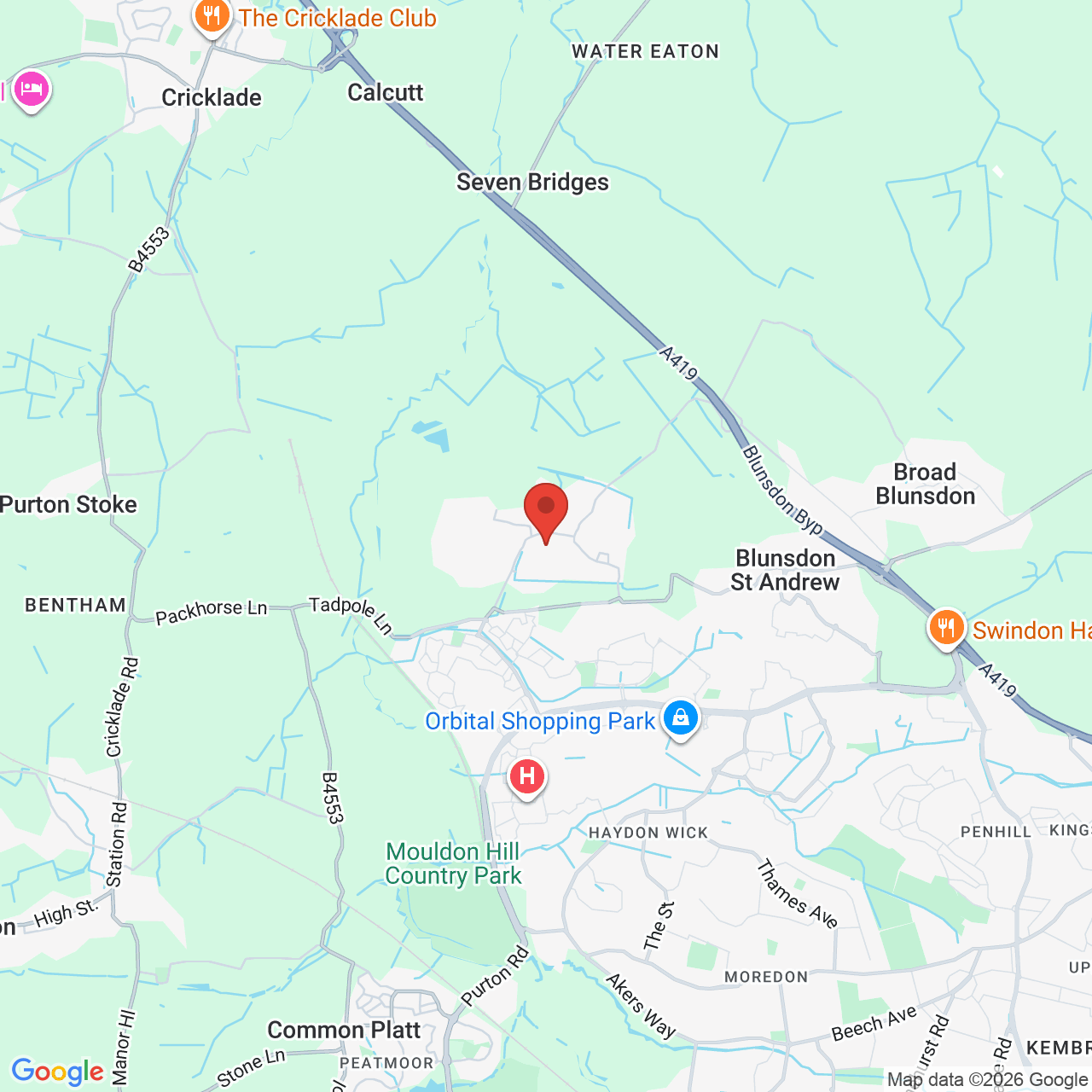 Map displaying job location
