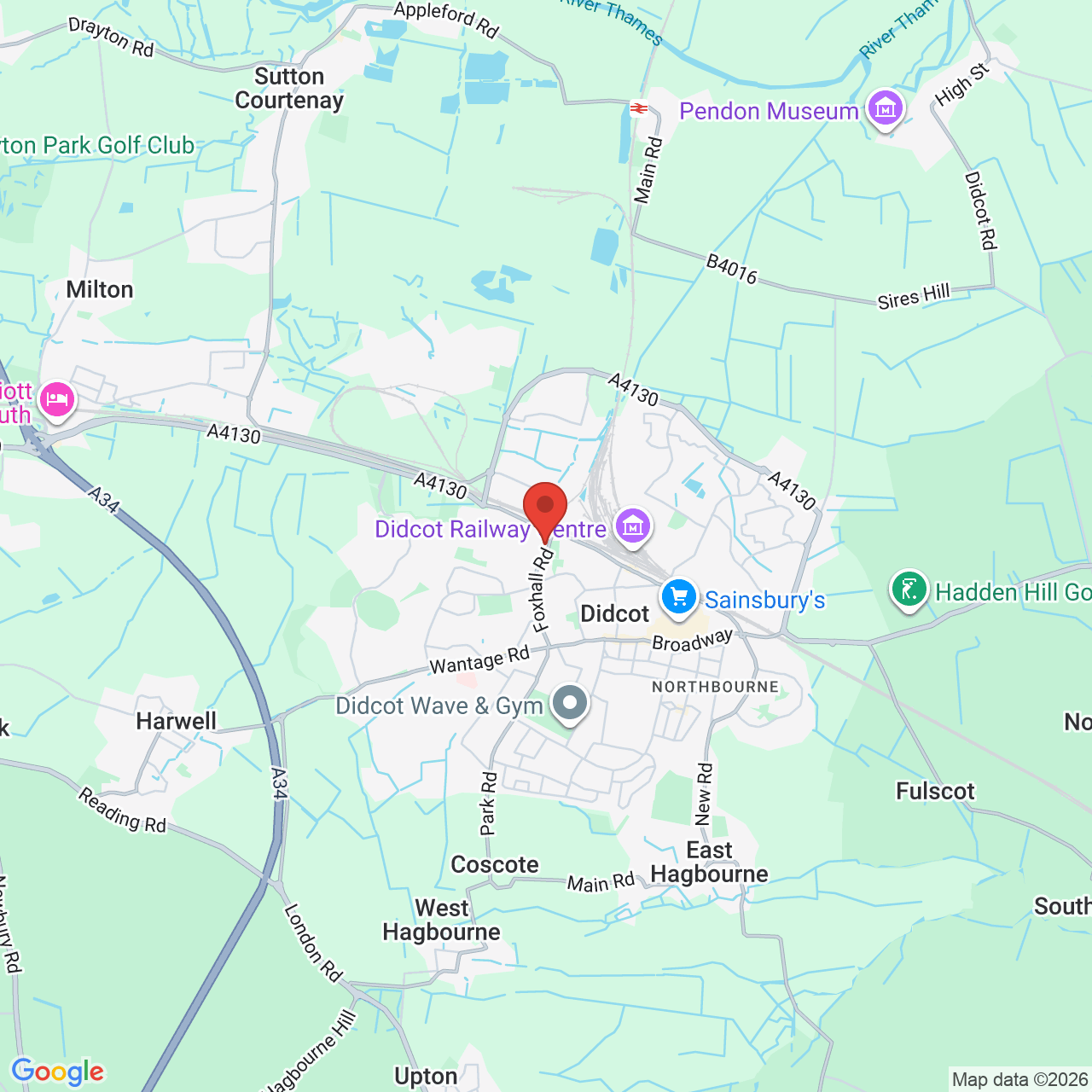 Map displaying job location