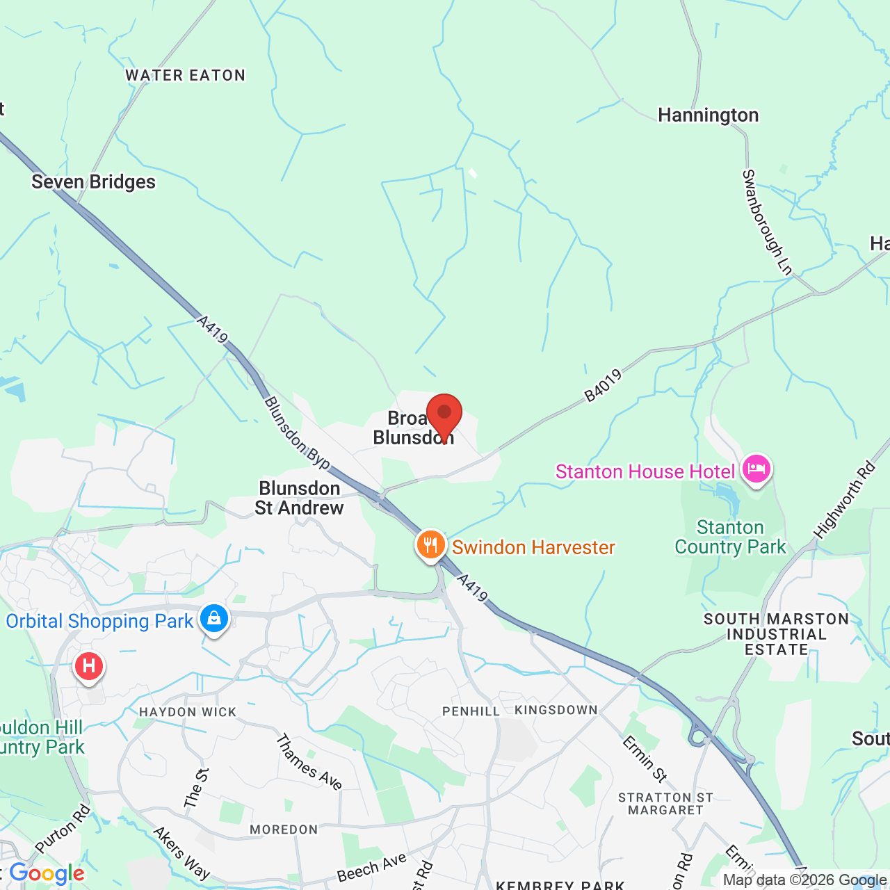 Map displaying job location