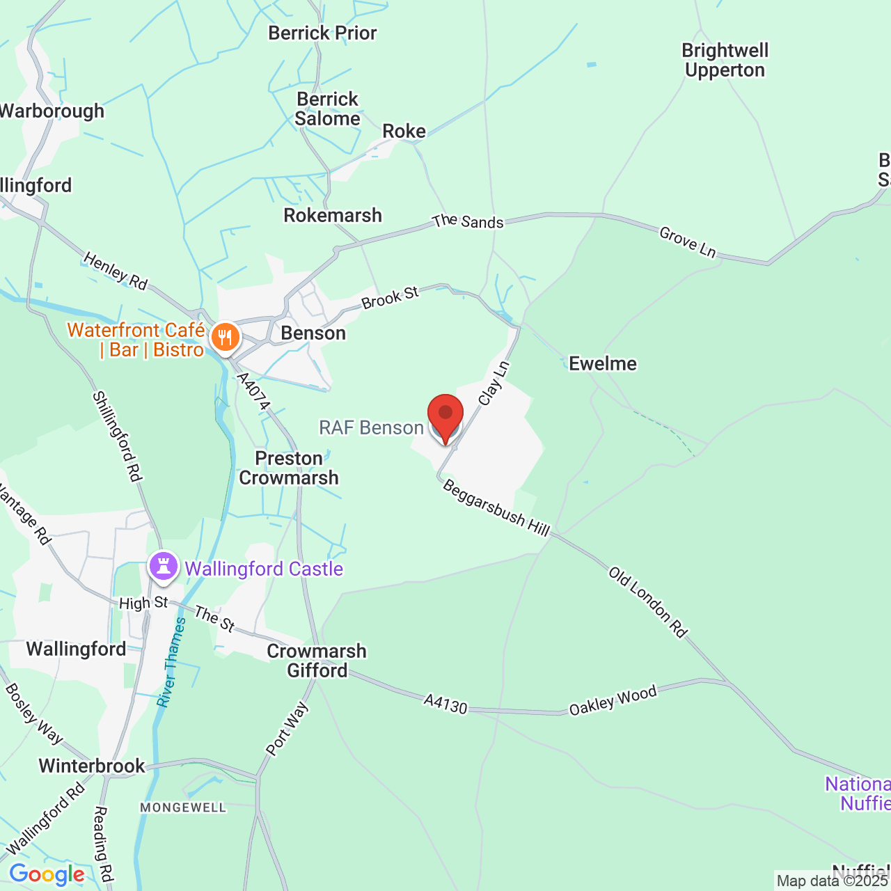 Map showing location of Wallingford, United Kingdom, OX10 6AA
