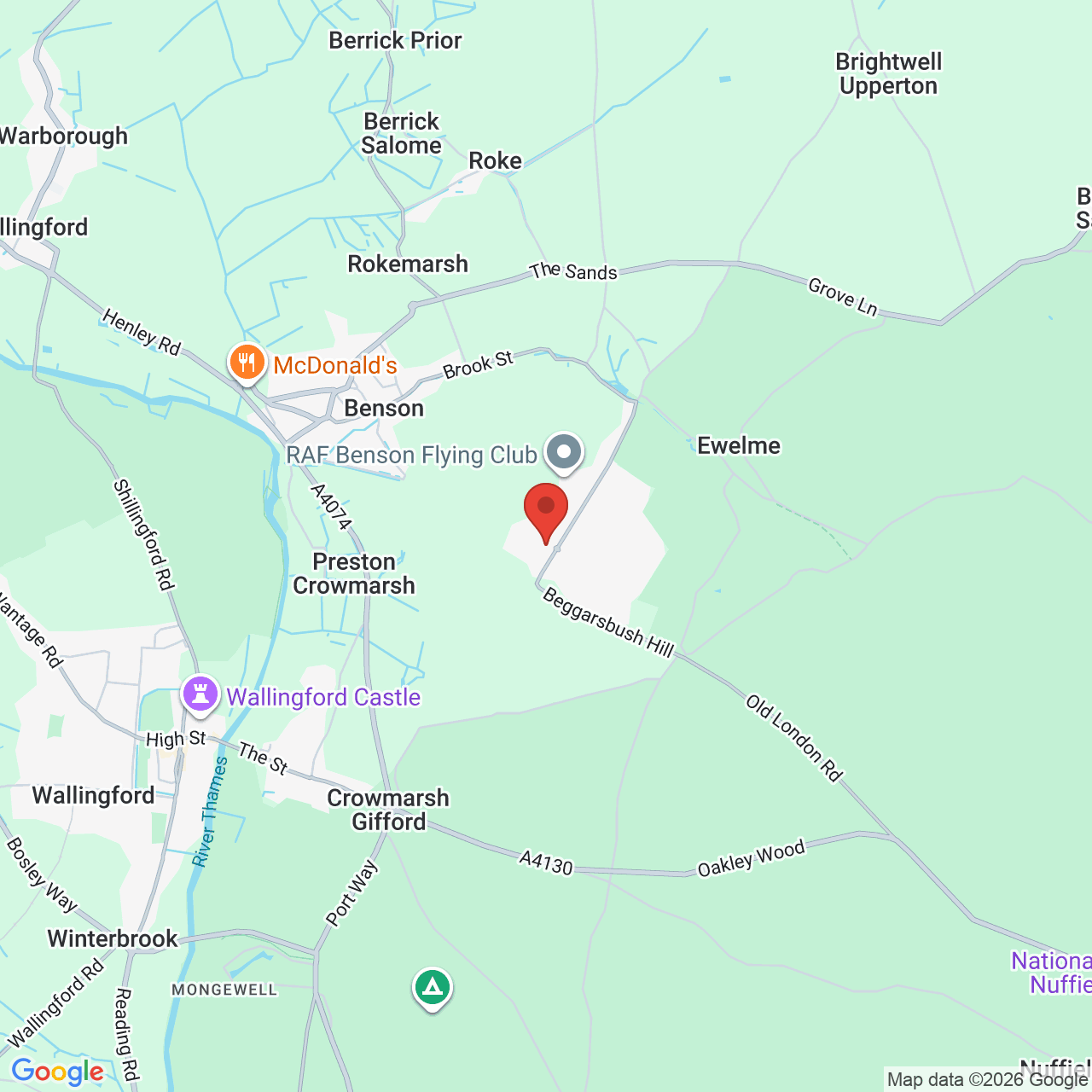 Map displaying job location