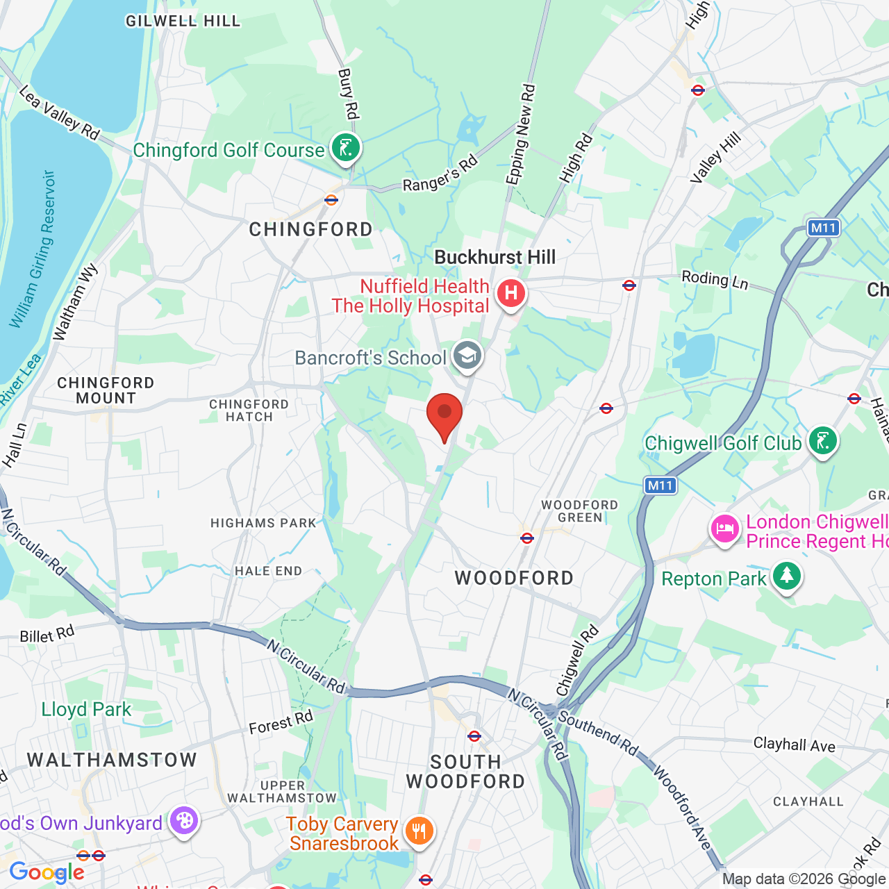 Map displaying job location