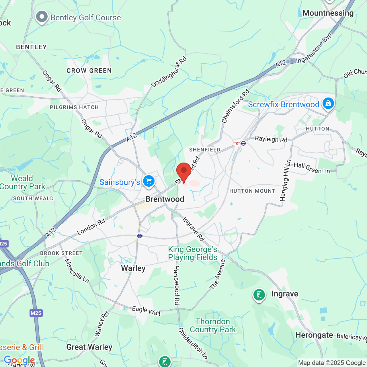 Map displaying job location