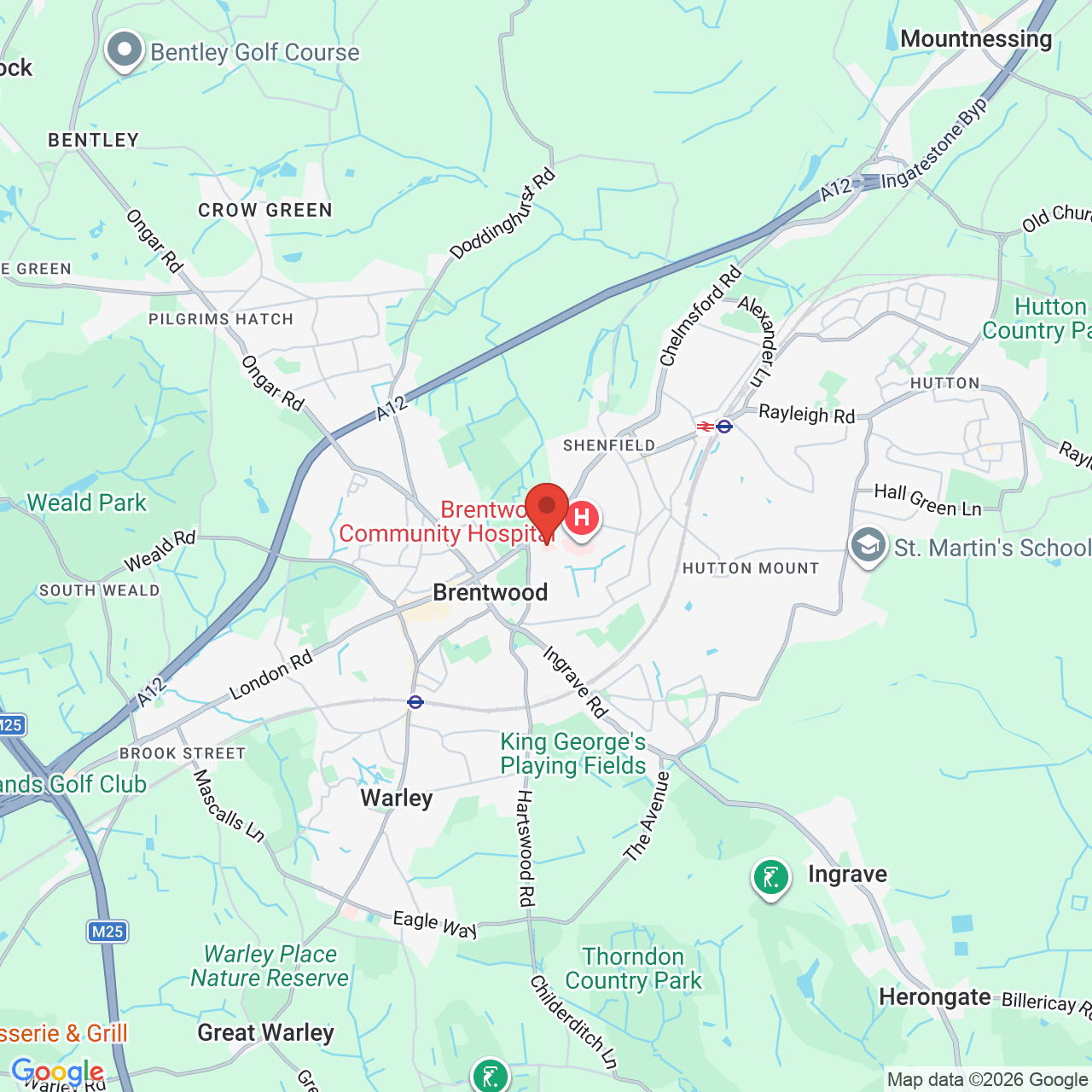 Map displaying job location