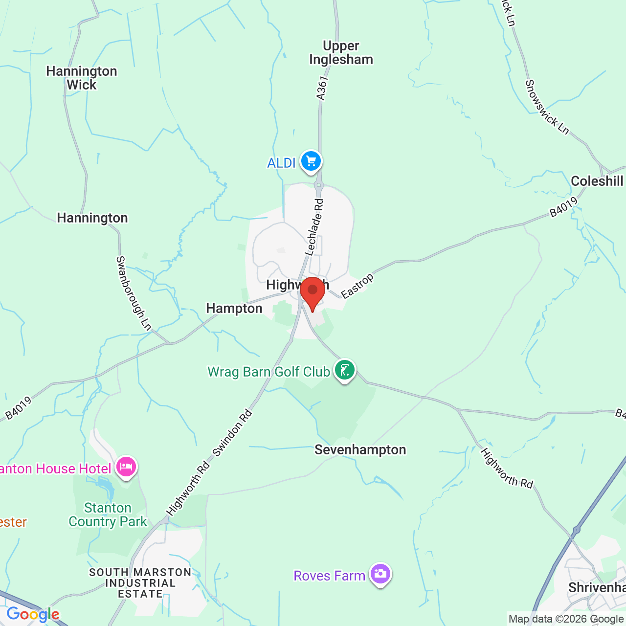 Map displaying job location