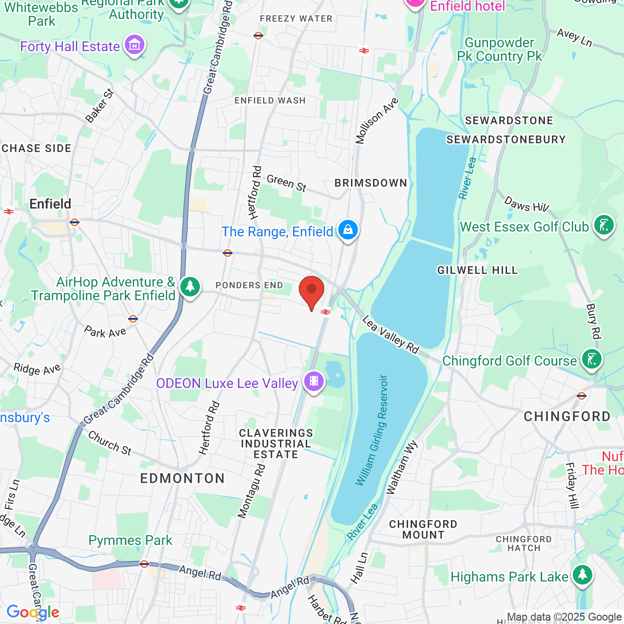 Map showing location of Enfield, United Kingdom, EN3 4PX