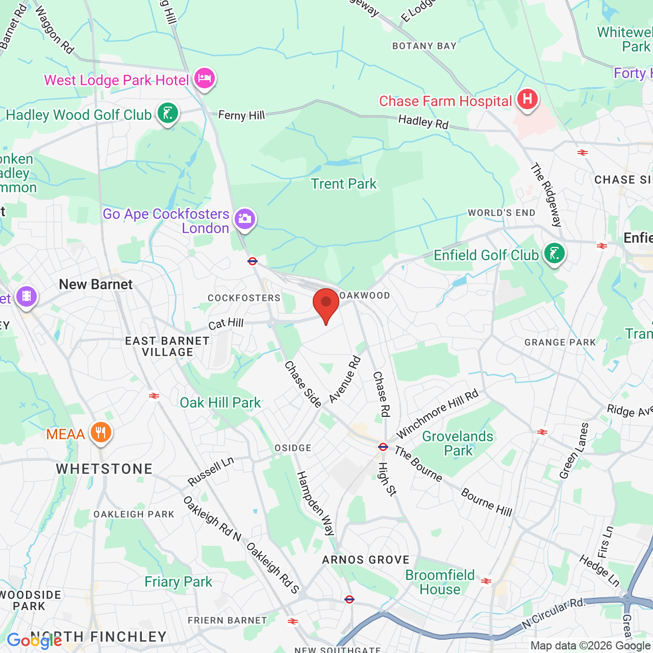 Map displaying job location
