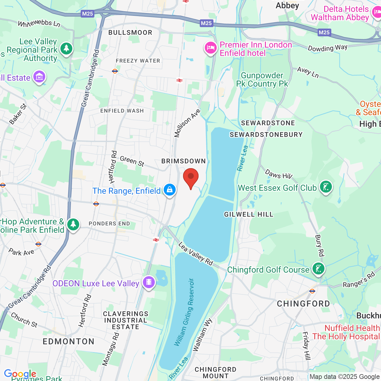 Map displaying job location