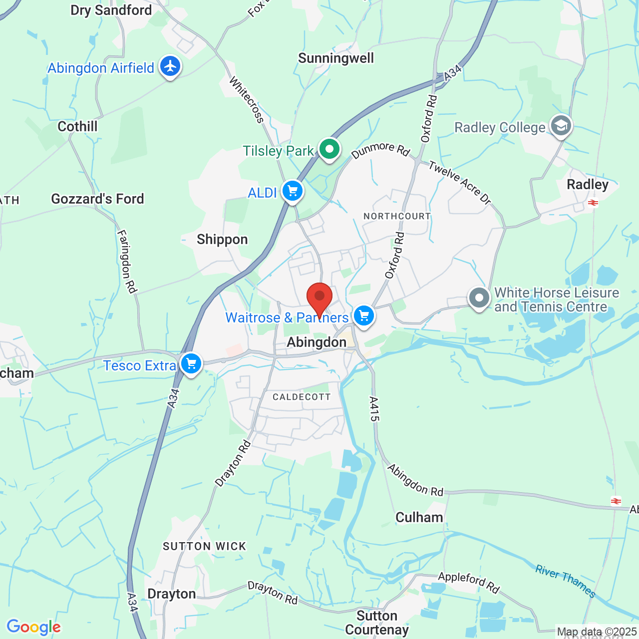 Map displaying job location