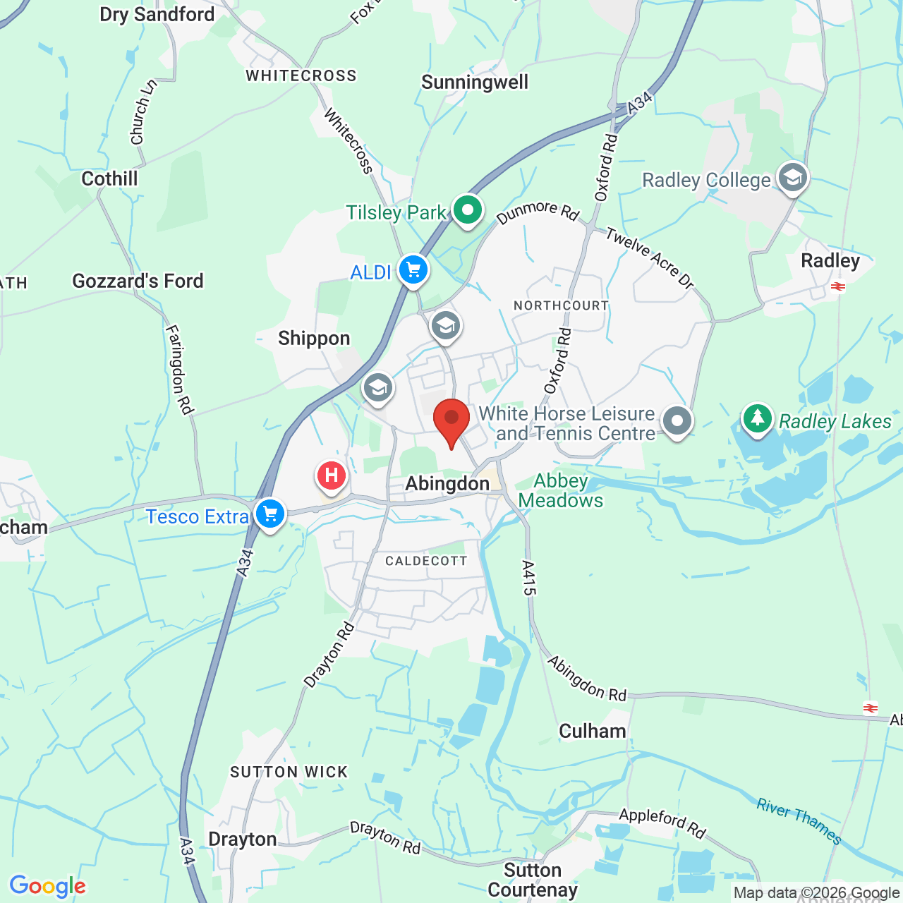 Map displaying job location