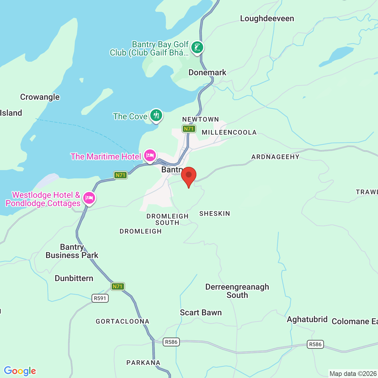 Map displaying job location