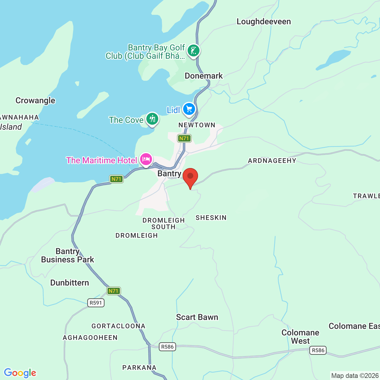 Map displaying job location