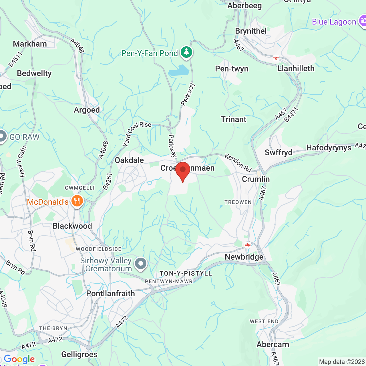 Map displaying job location