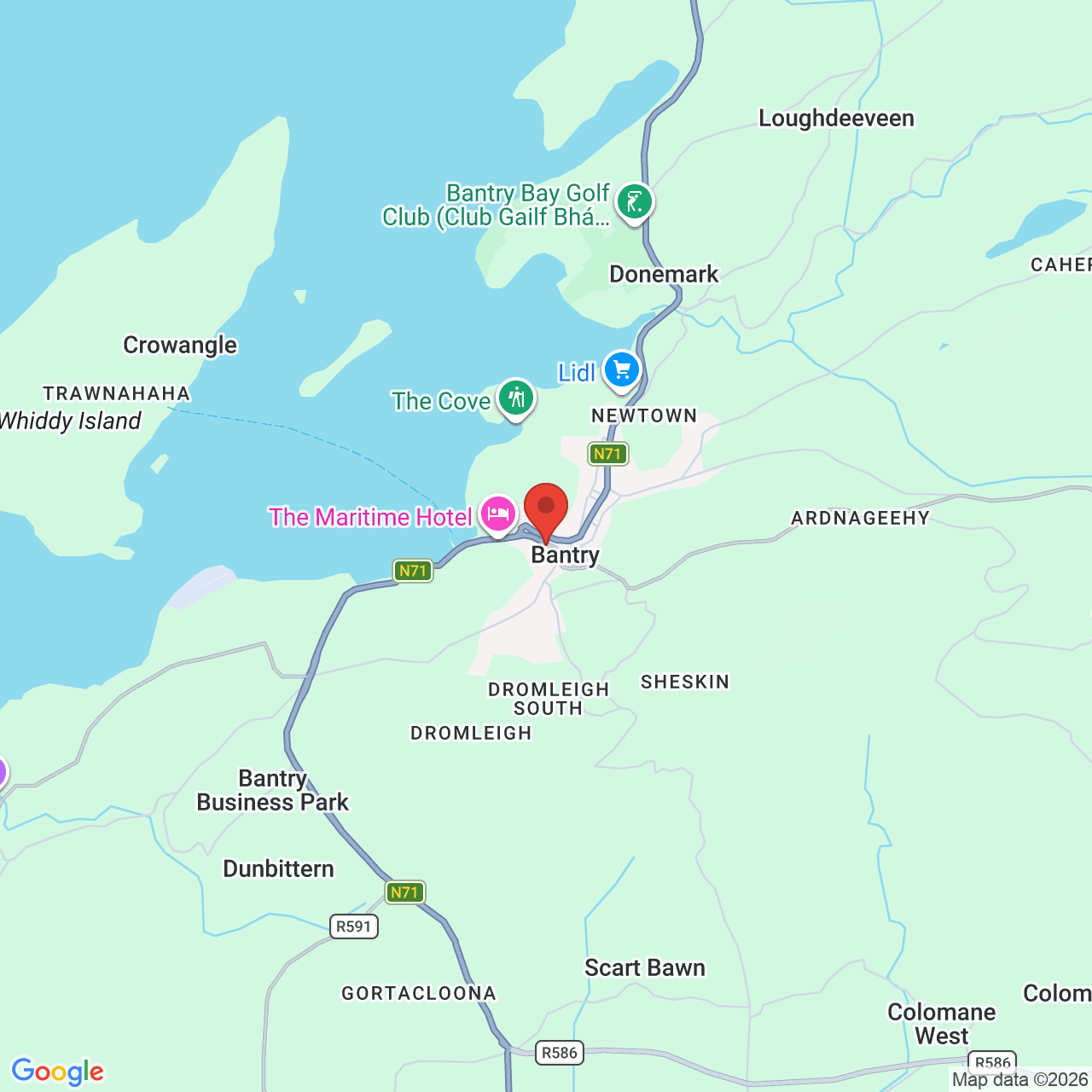 Map displaying job location