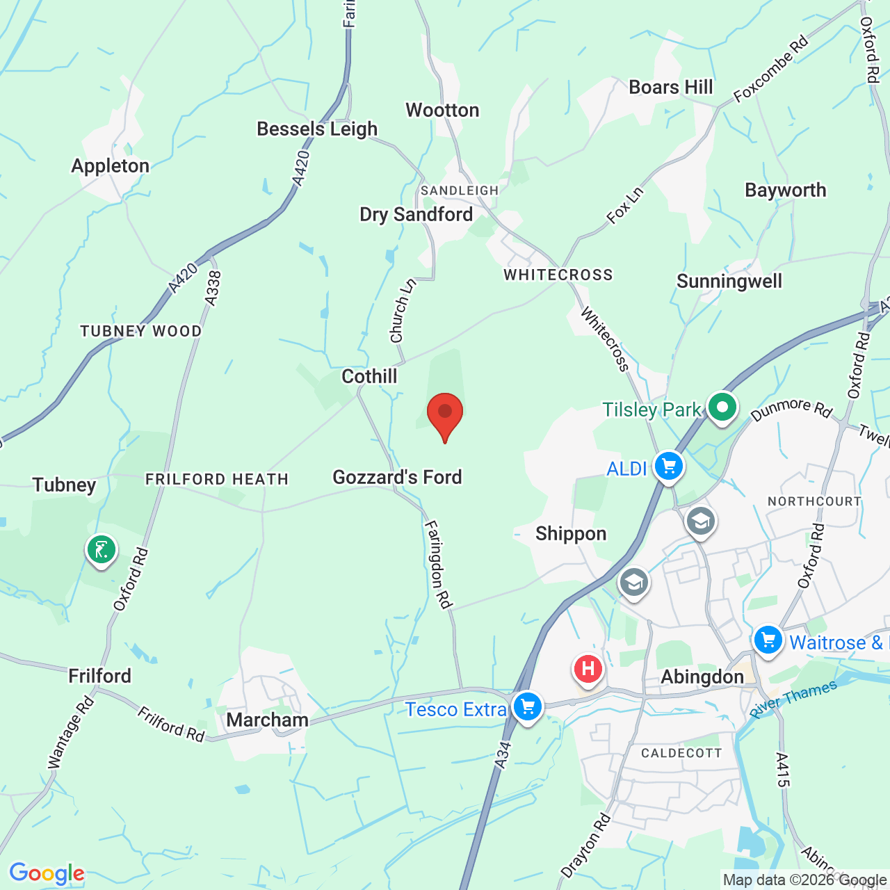 Map displaying job location