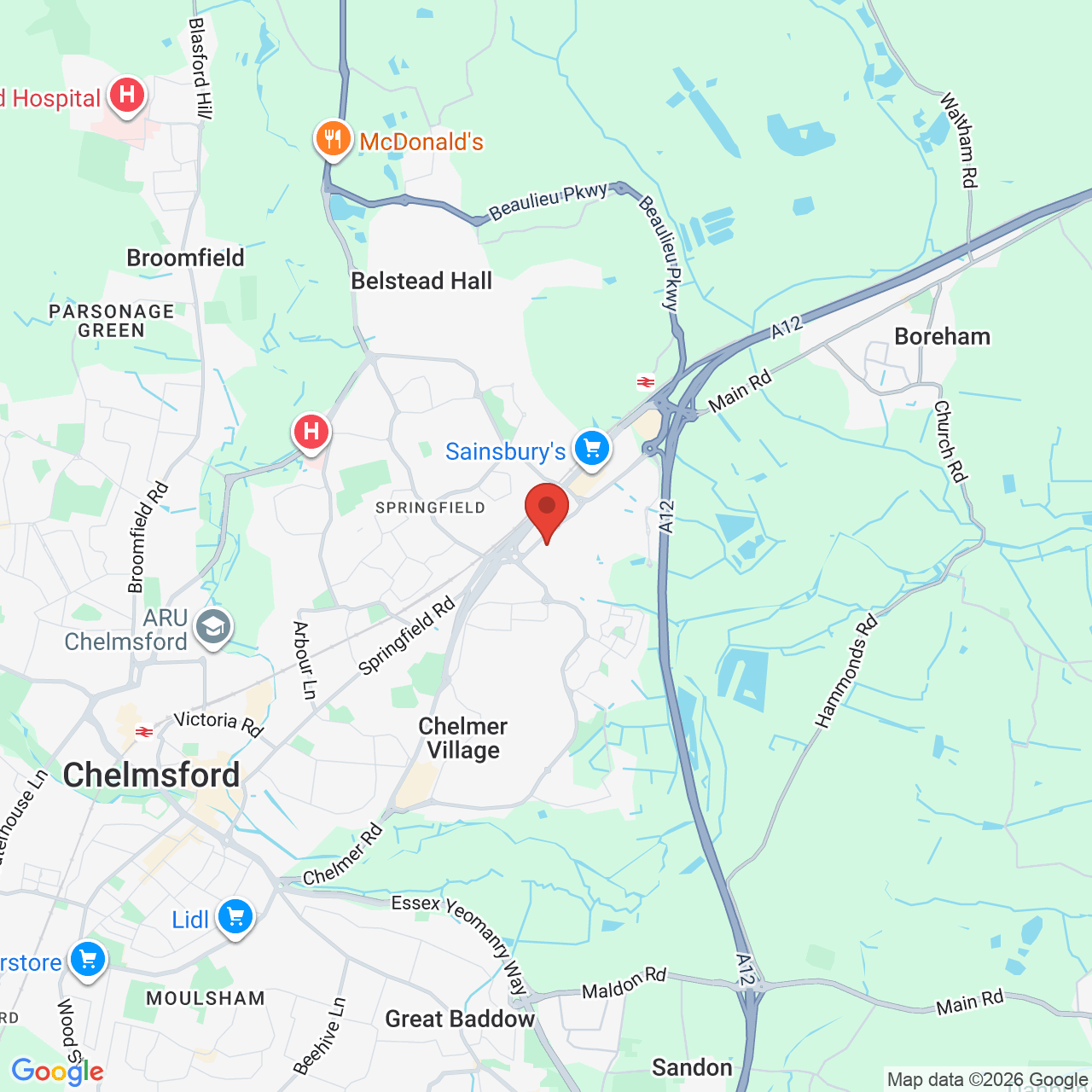 Map displaying job location