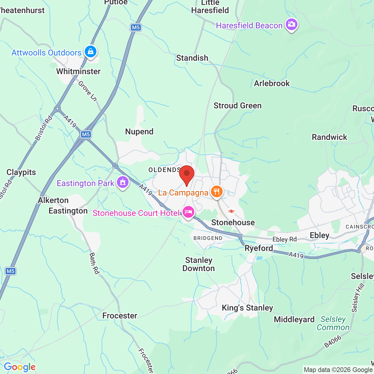 Map displaying job location