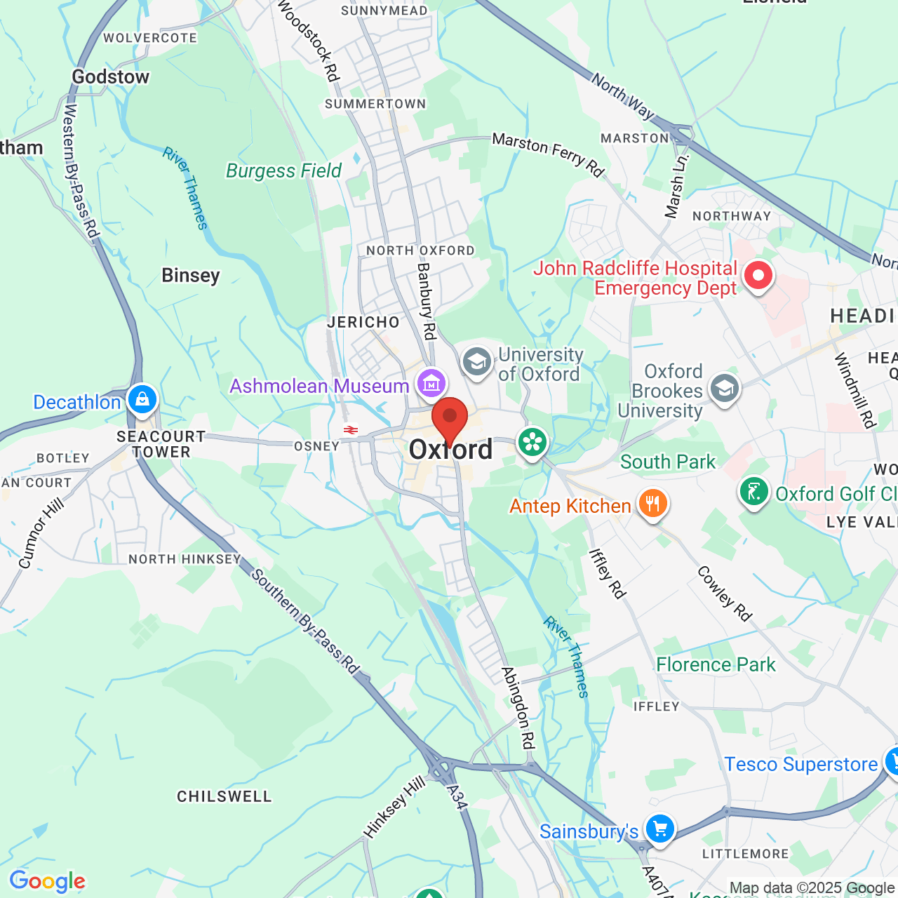 Map displaying job location