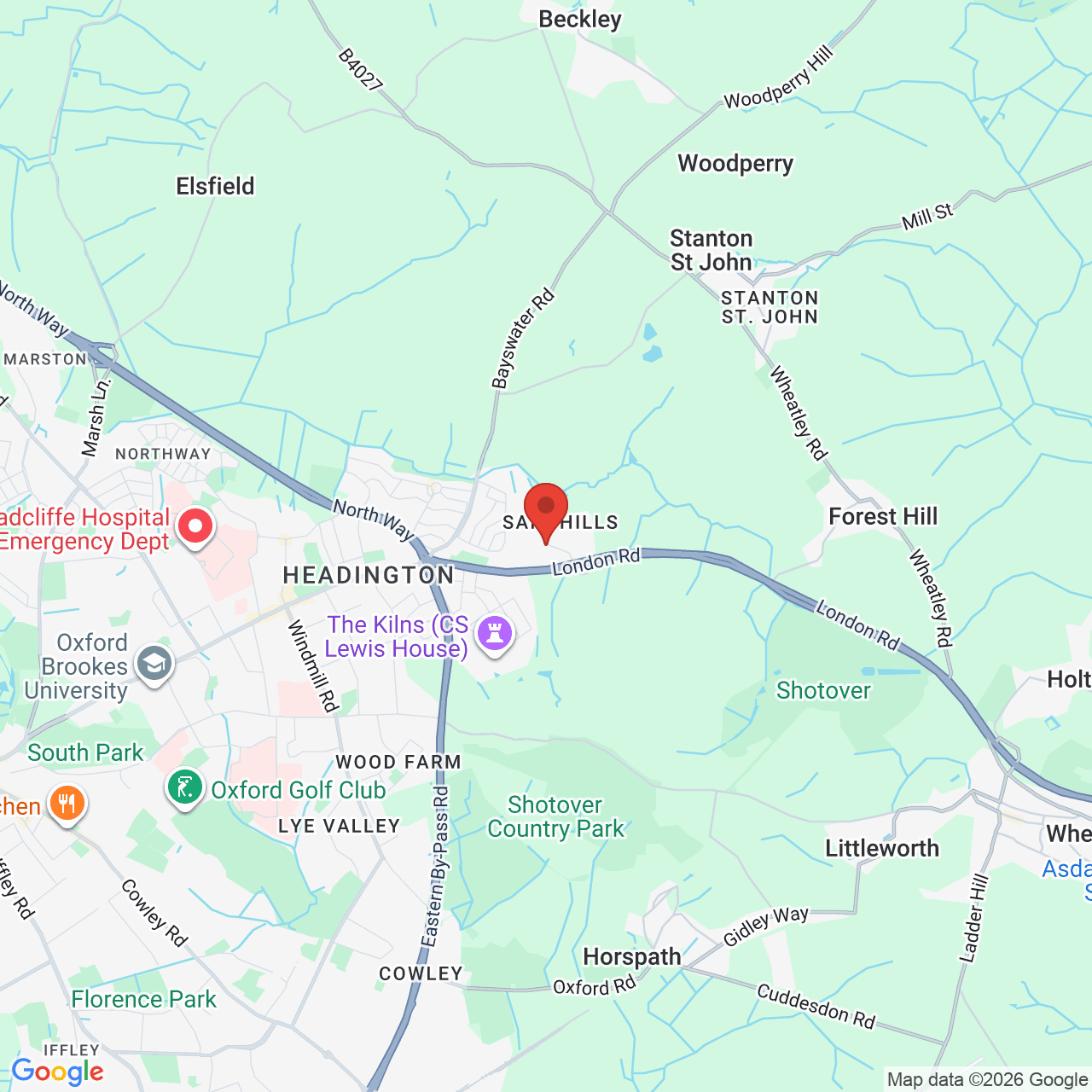 Map displaying job location