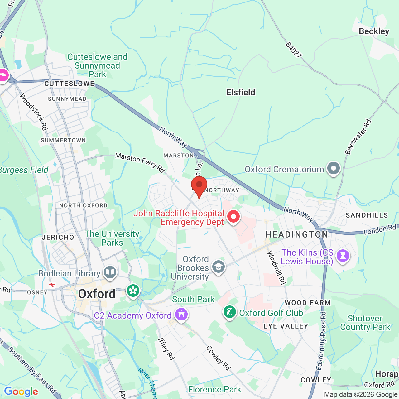 Map displaying job location
