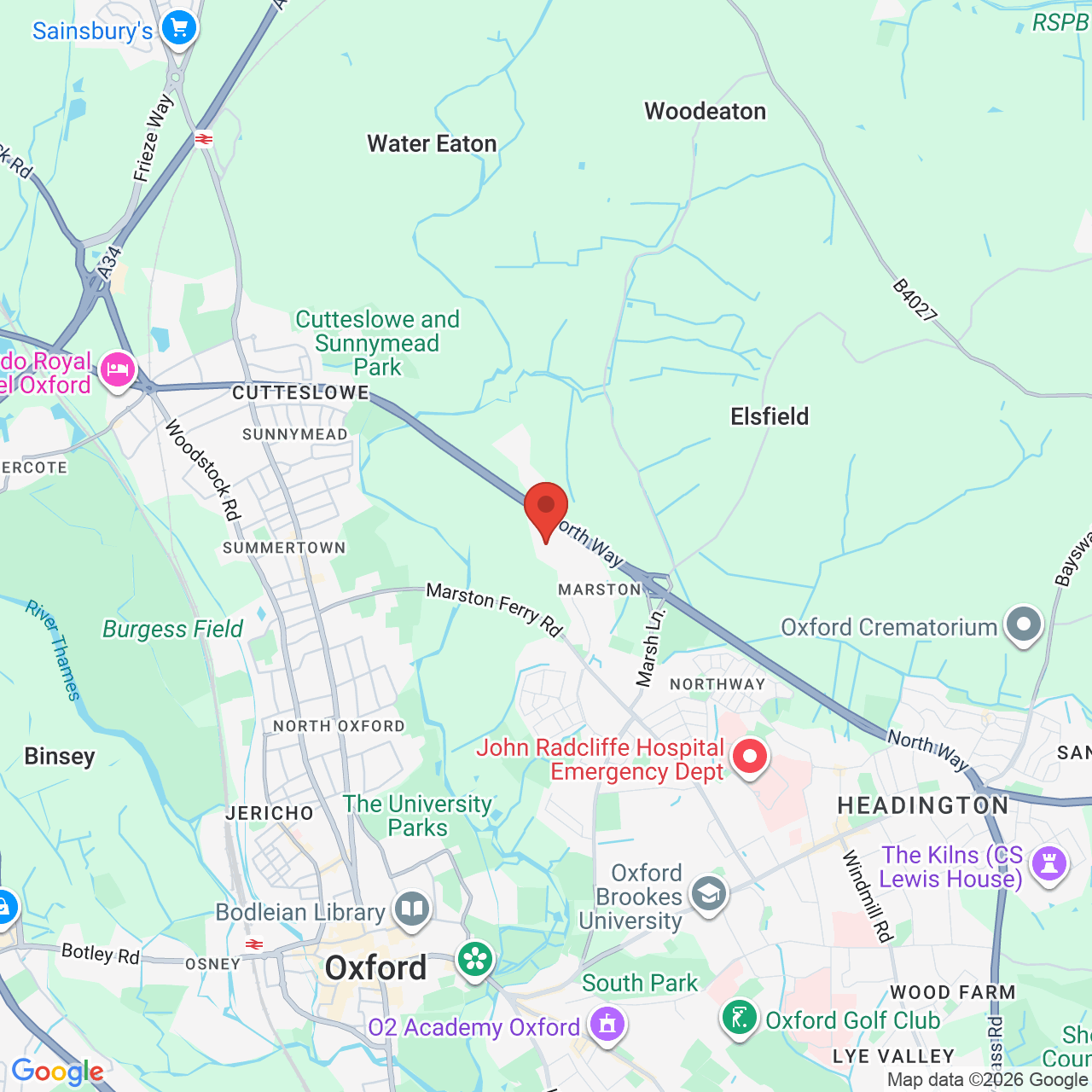Map displaying job location