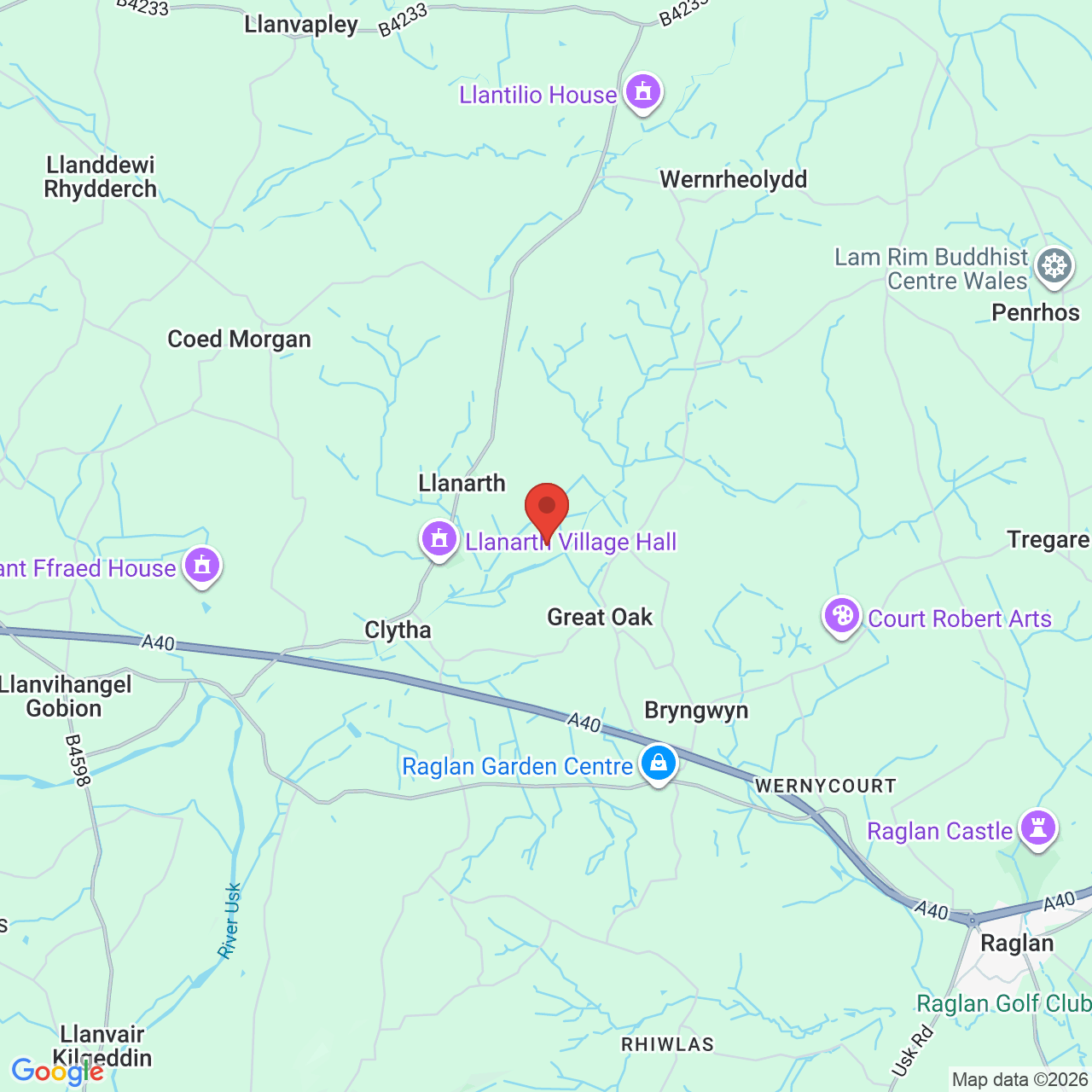 Map displaying job location