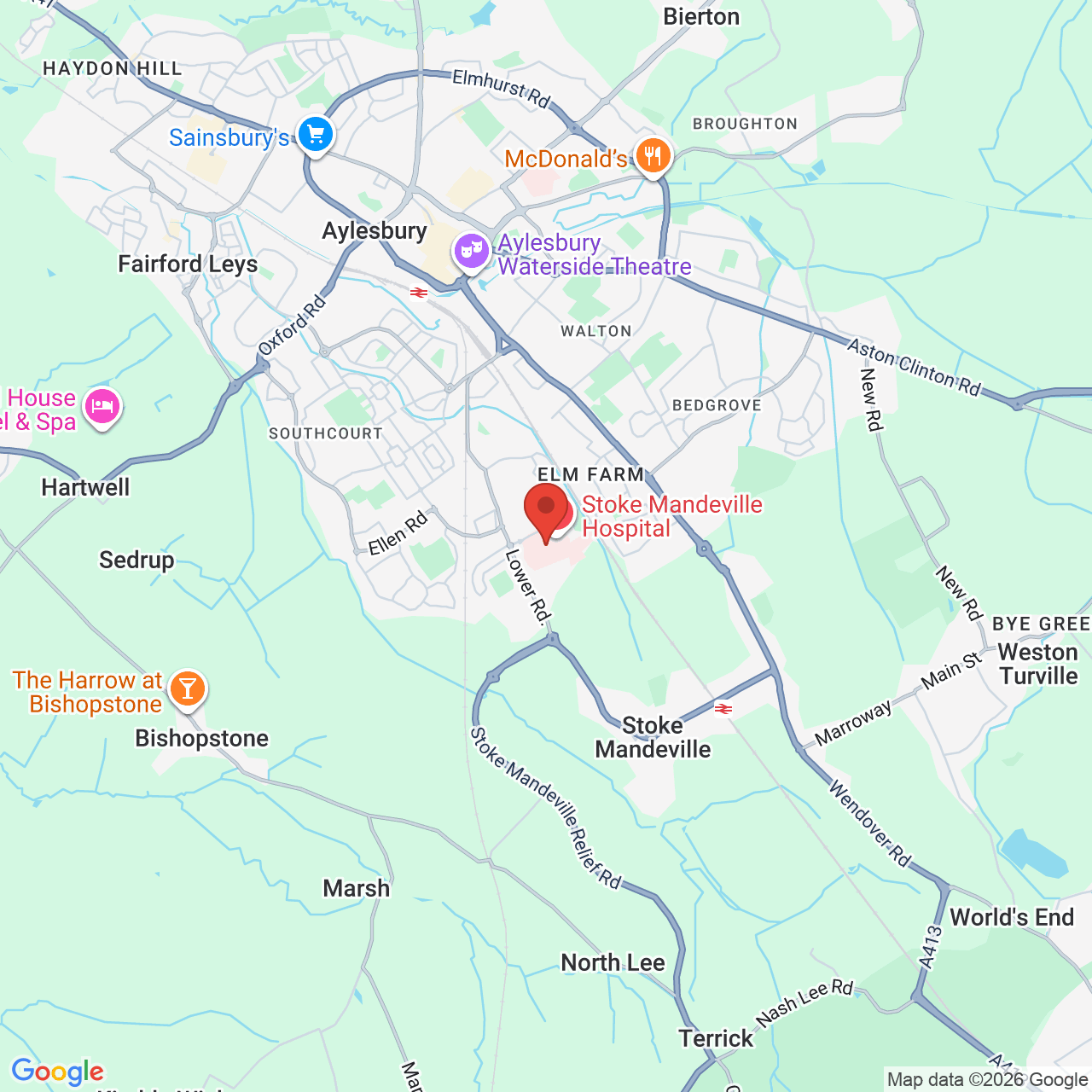 Map displaying job location
