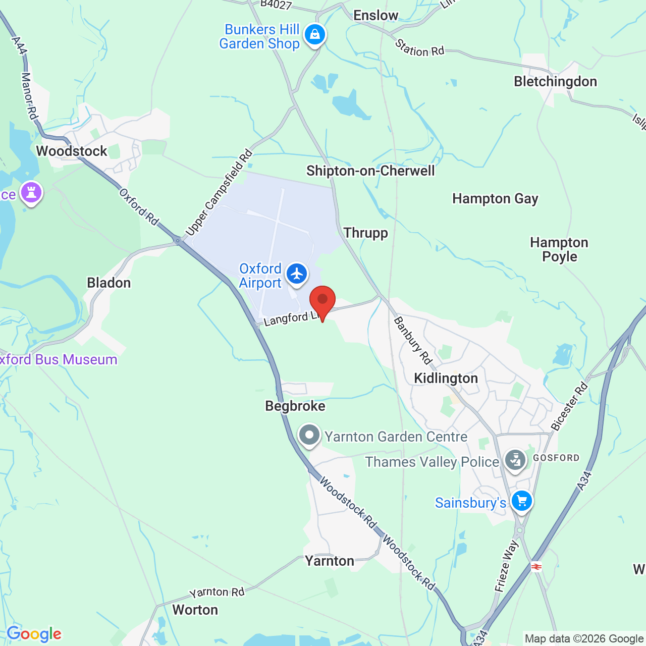 Map displaying job location