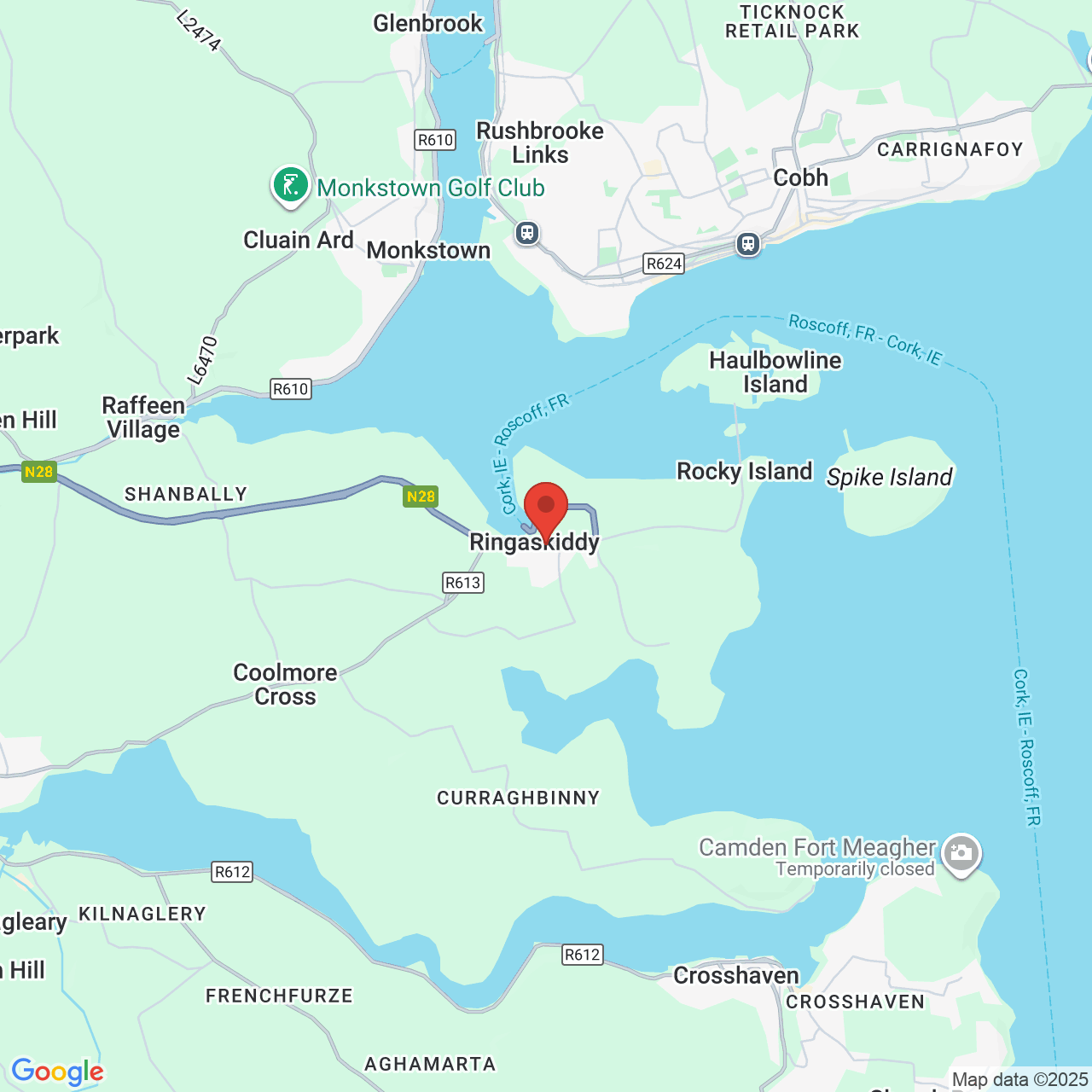 Map displaying job location