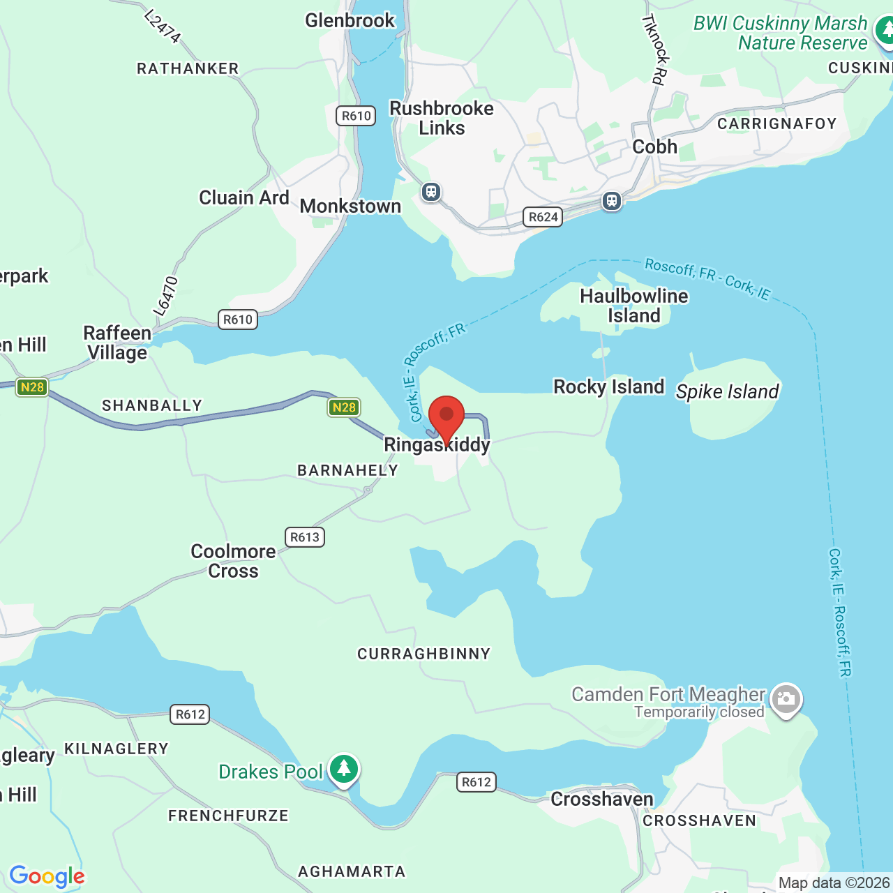 Map displaying job location