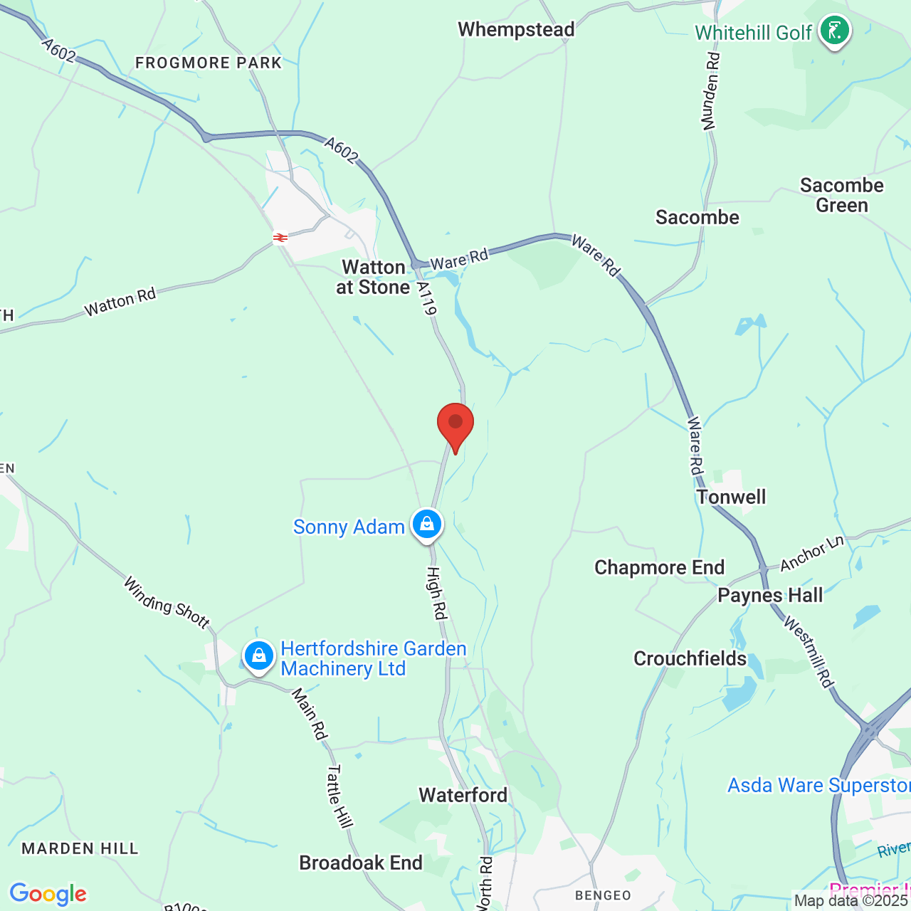 Map showing location of Hertfordshire, United Kingdom