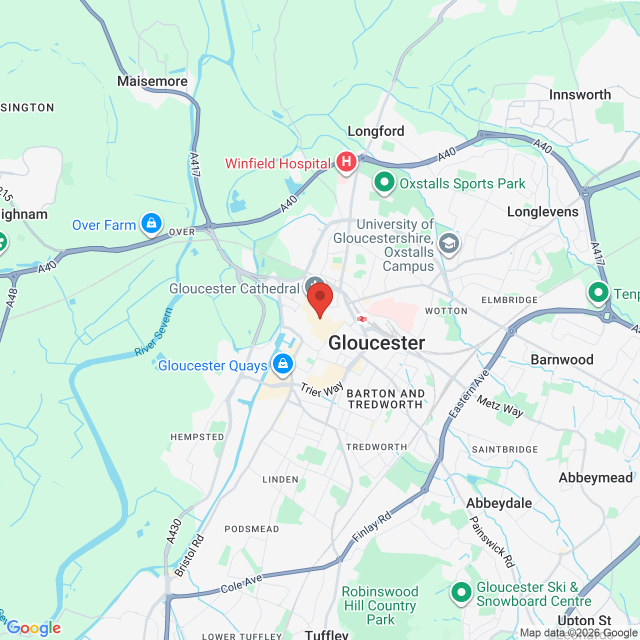 Map displaying job location