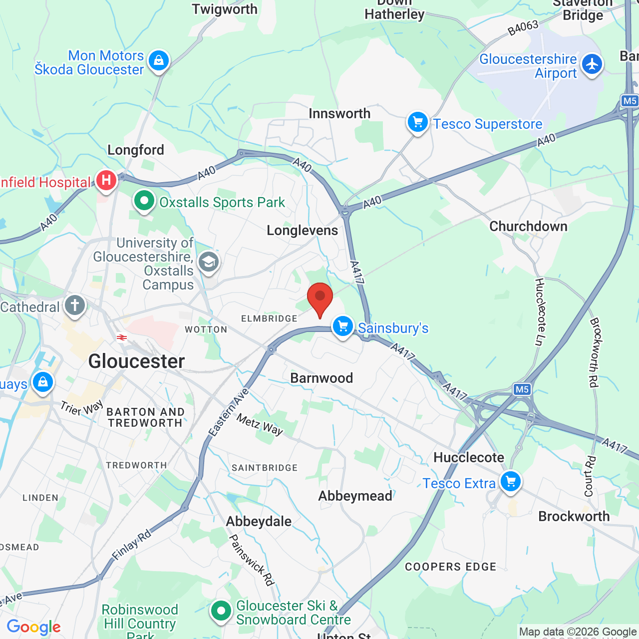 Map displaying job location