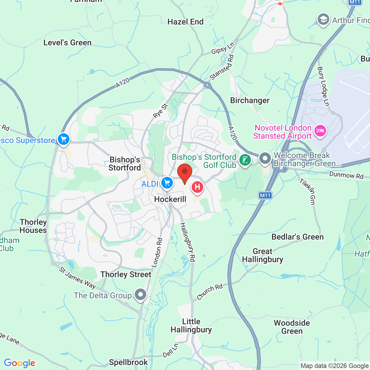 Map displaying job location