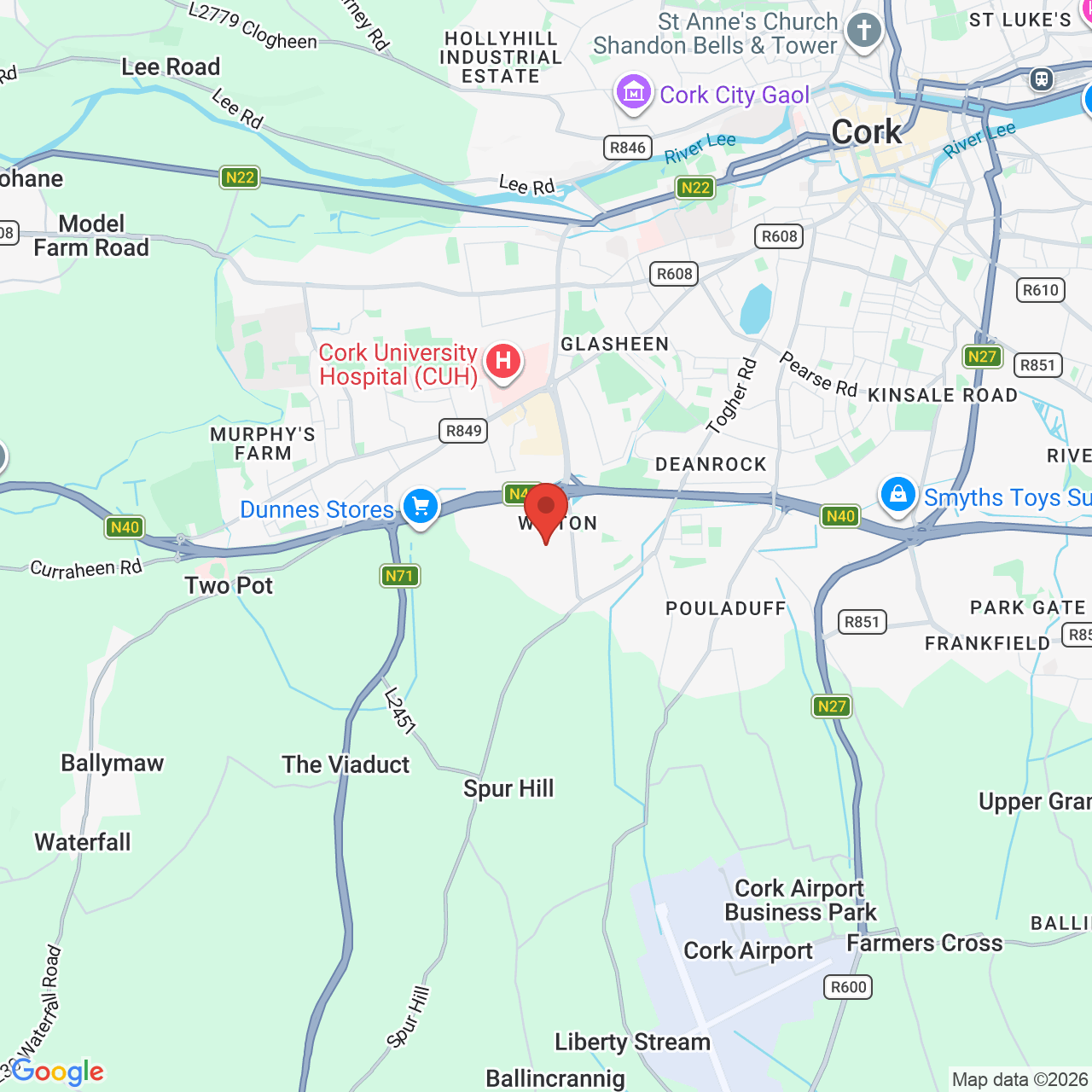 Map displaying job location