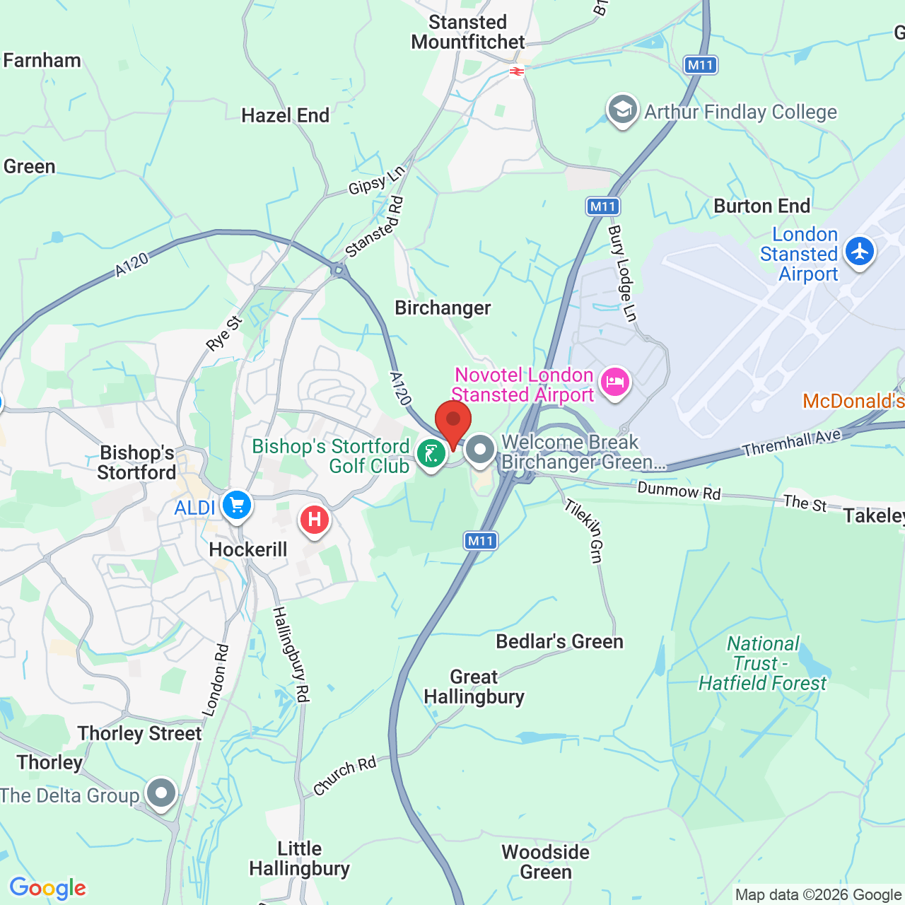 Map displaying job location