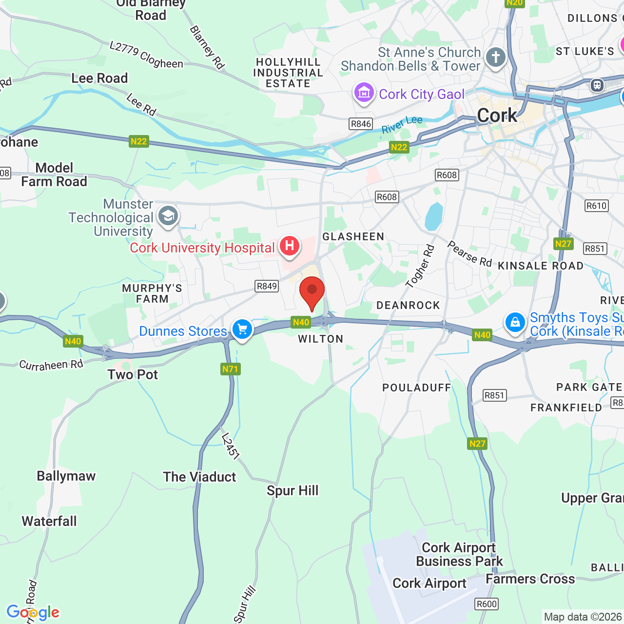 Map displaying job location