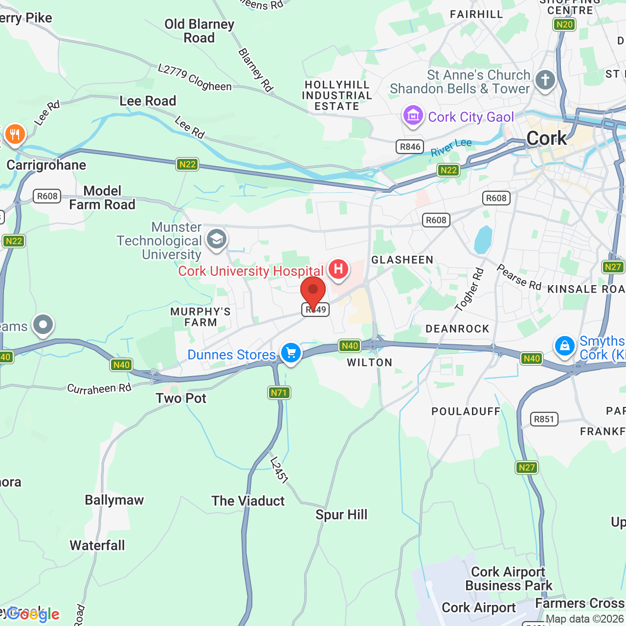 Map displaying job location