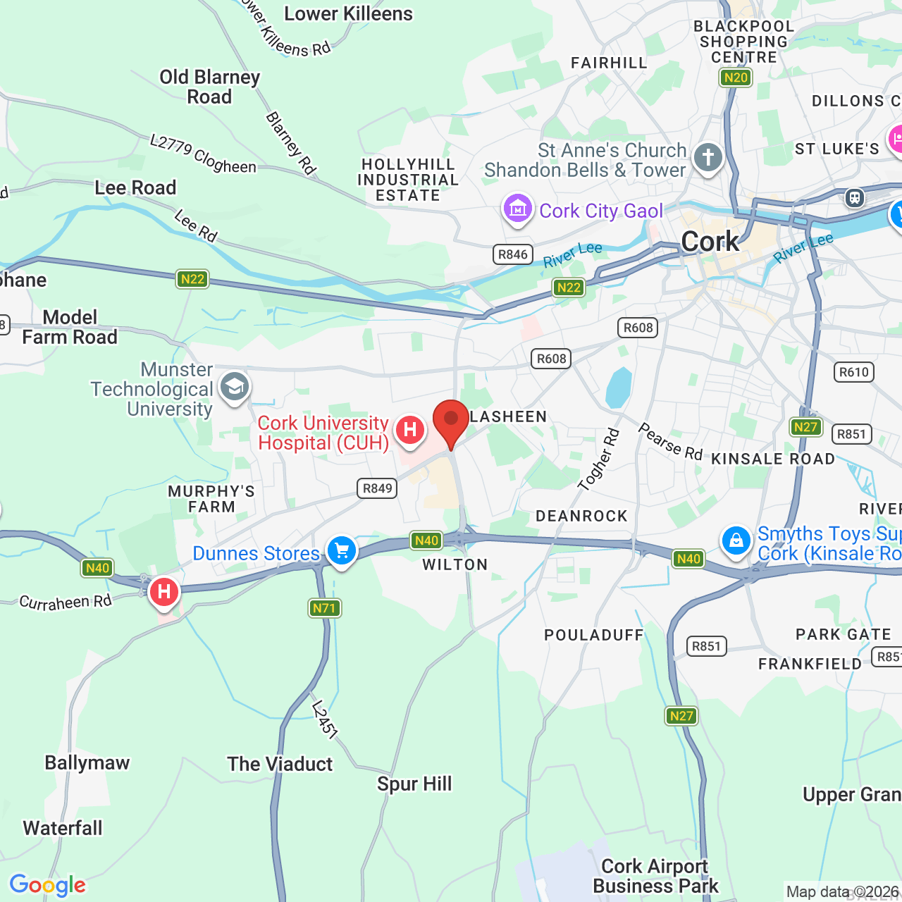 Map displaying job location