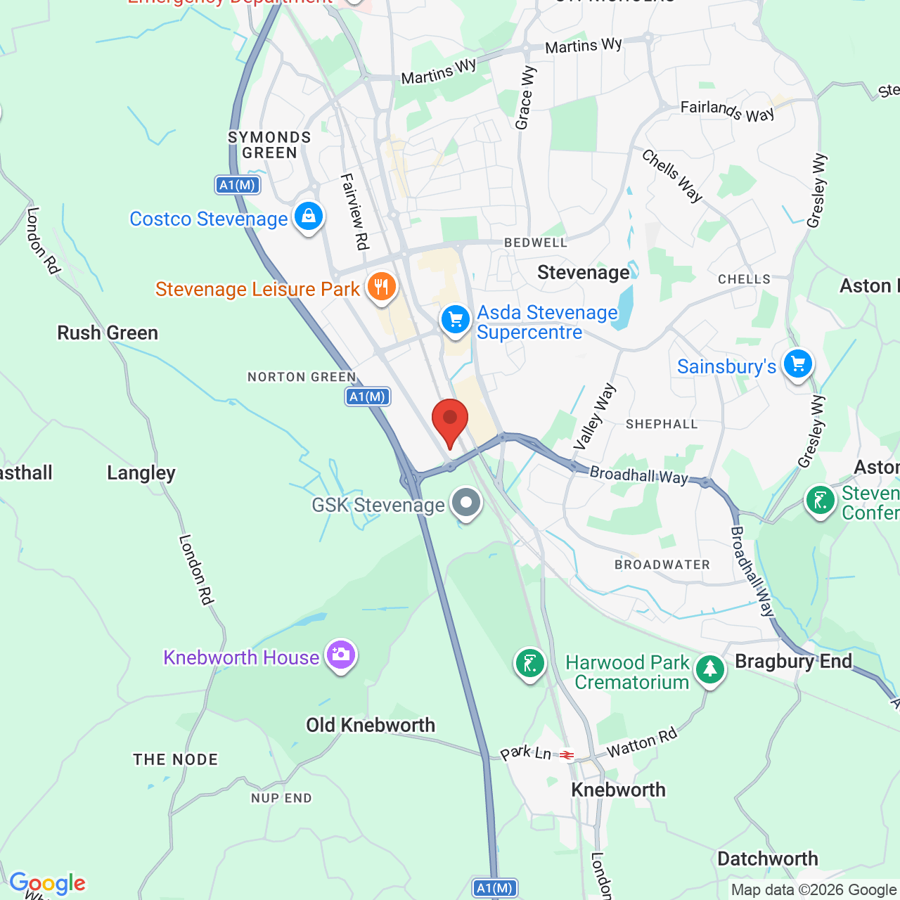 Map displaying job location