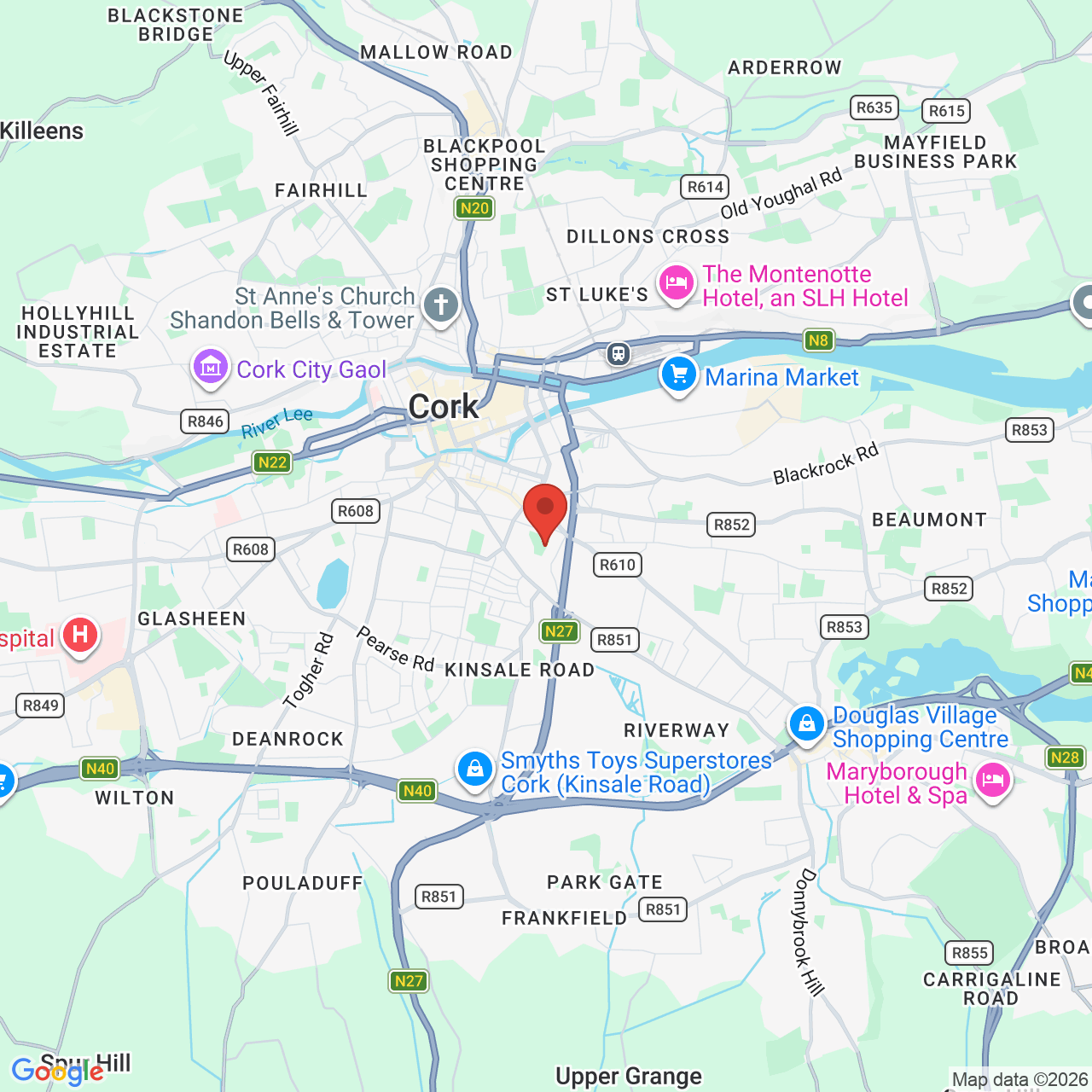 Map displaying job location