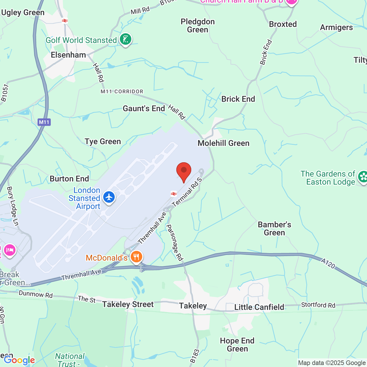 Map displaying job location