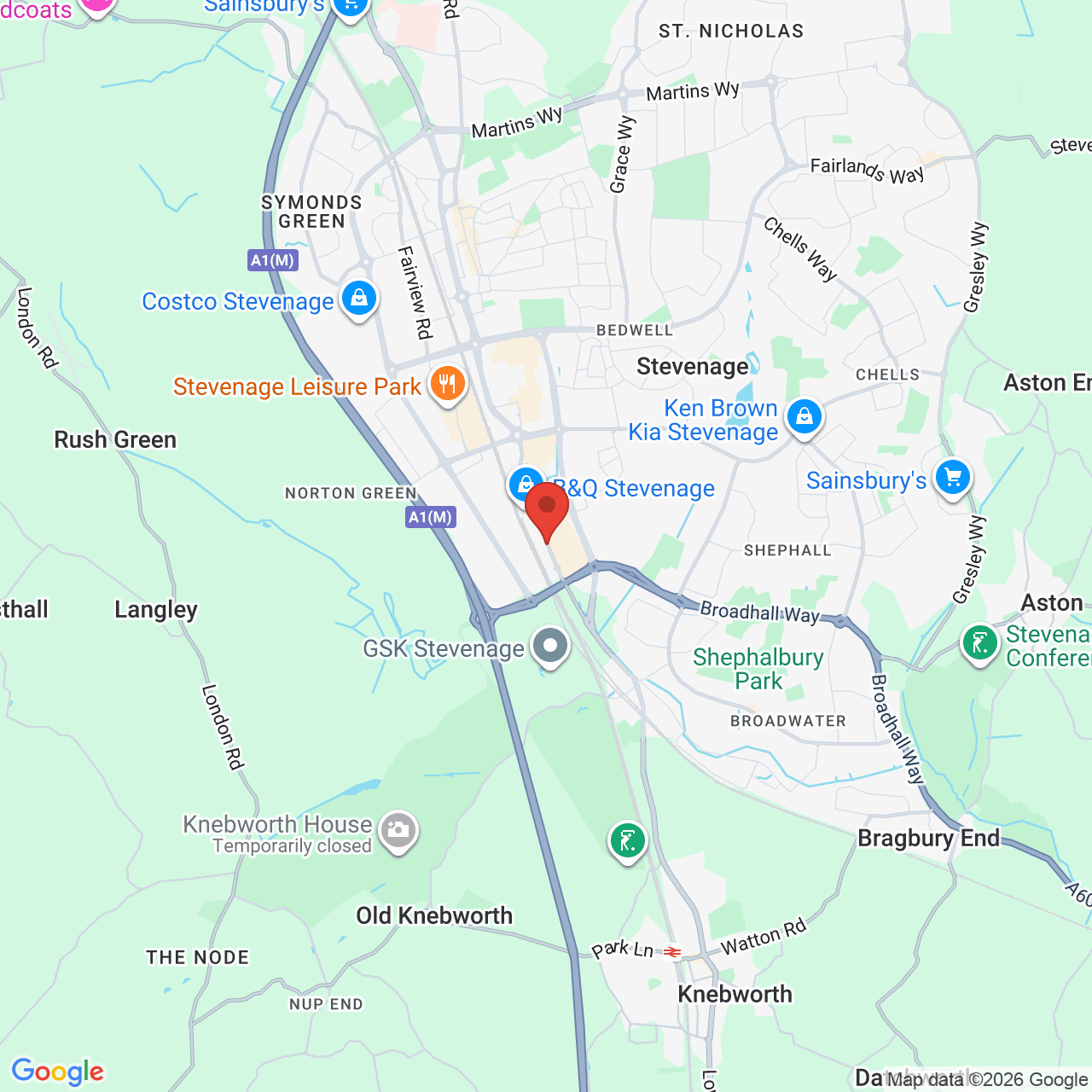 Map displaying job location