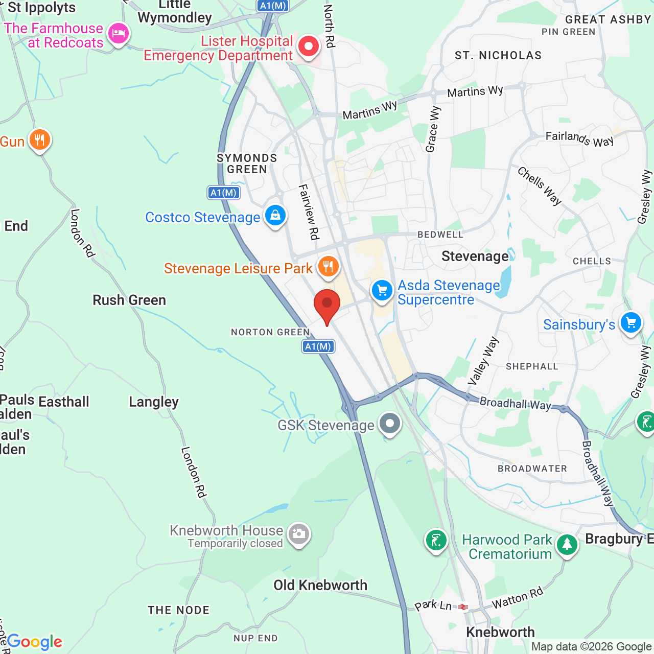 Map displaying job location