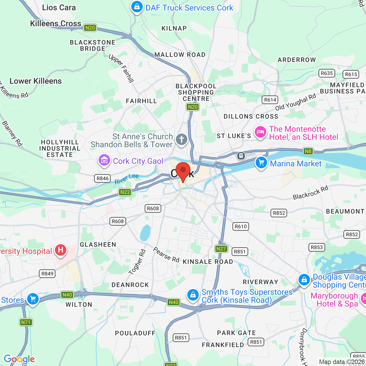 Map displaying job location