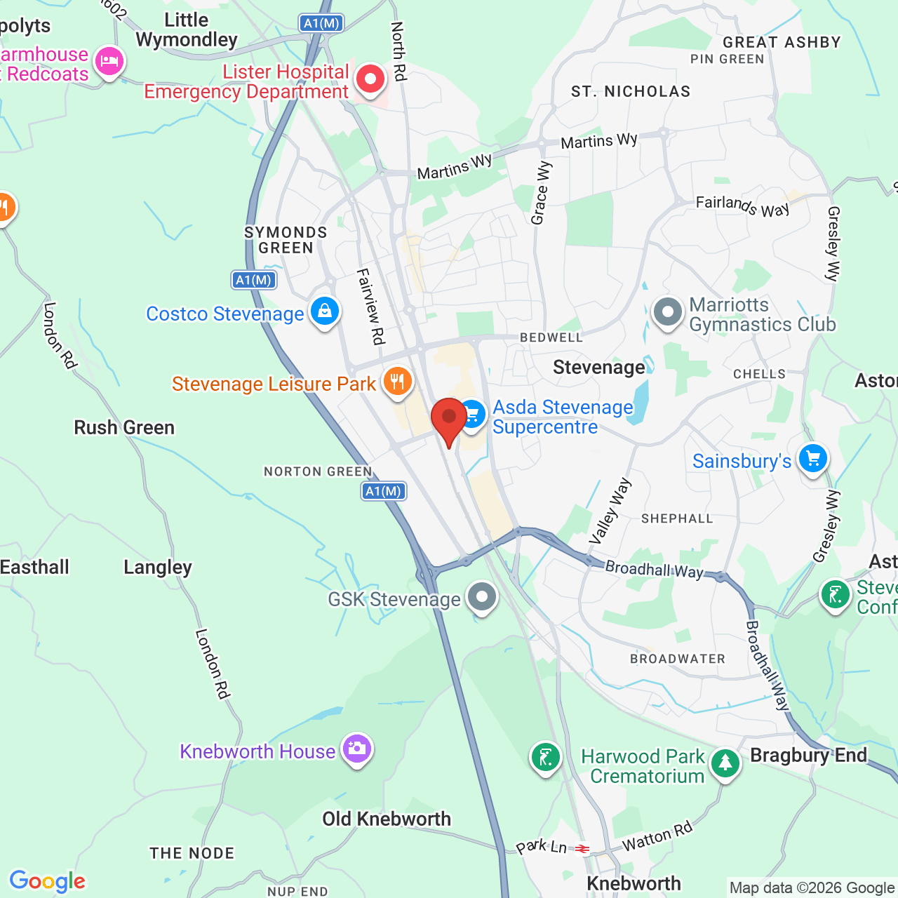 Map displaying job location