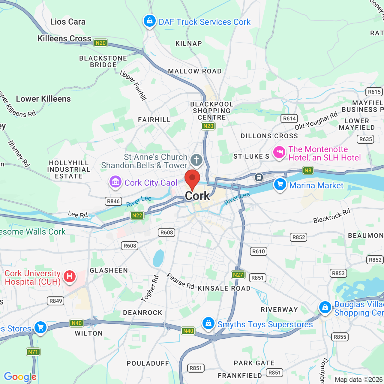 Map displaying job location